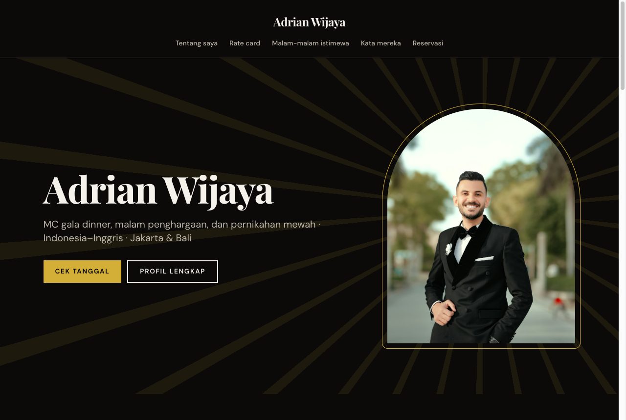 Portofolio demo Adrian Wijaya, template Gala