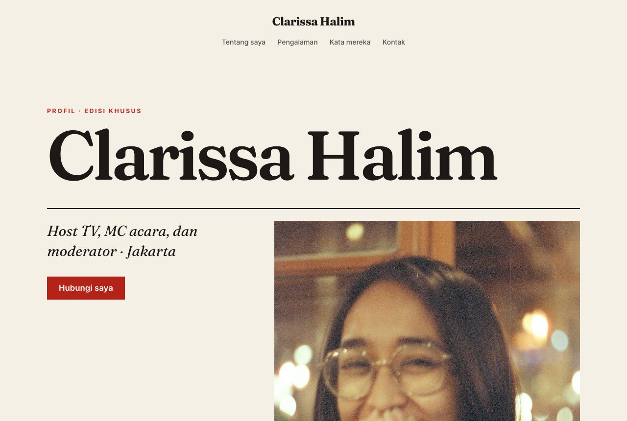 Portofolio demo Clarissa Halim, template Majalah