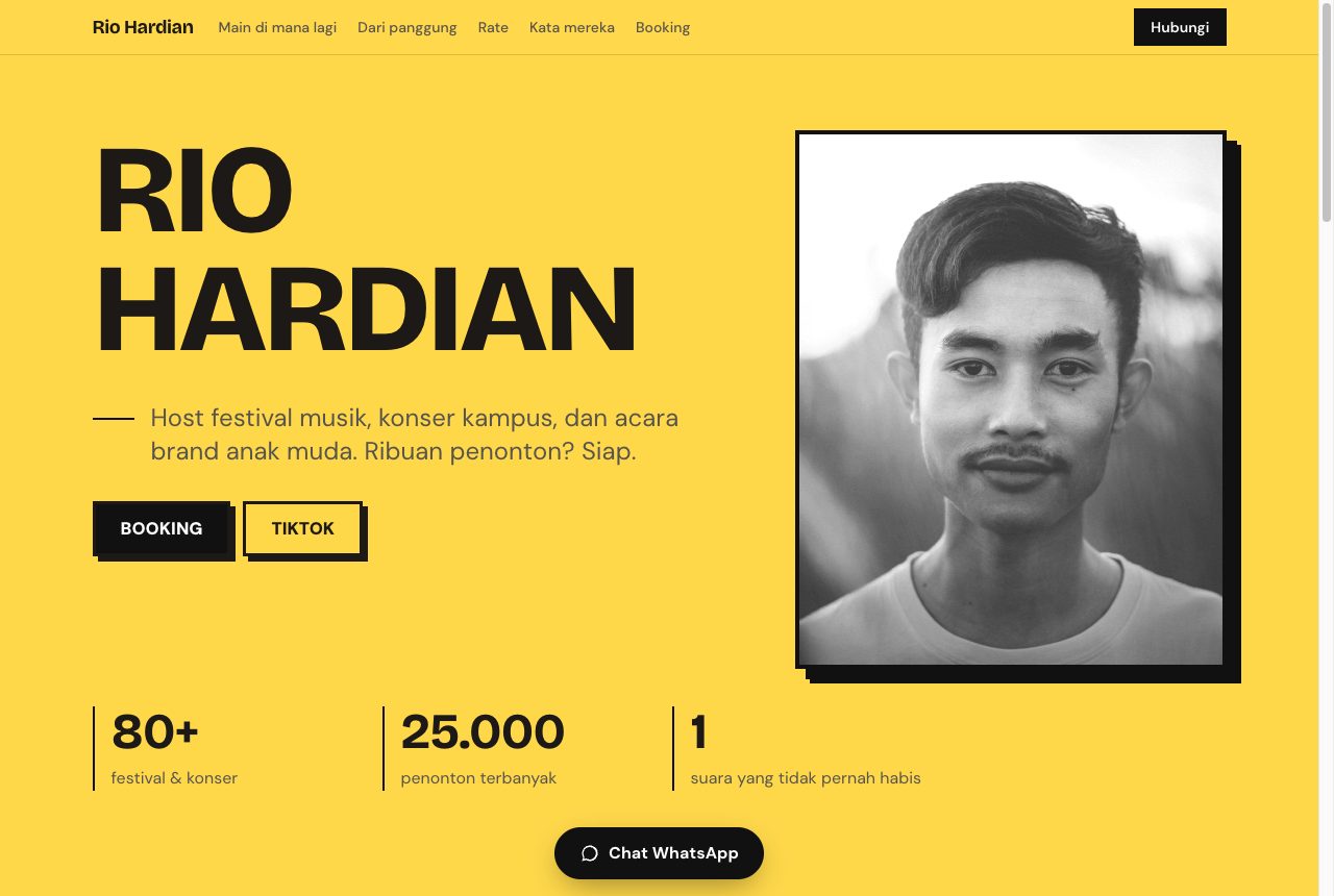Portofolio demo Rio Hardian, template Poster